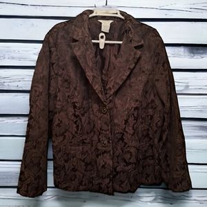 Vintage George Jacquard Plus Size Blazer Brown Size 22/24W